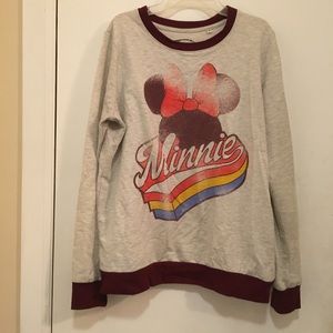 Disney Minnie Mouse Gray Pullover Sweater Medium
